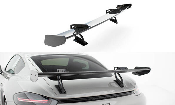 Carbon Spoiler With Upper Swan Mounting  V.2 Porsche 718 Cayman 982c