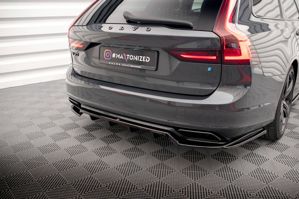 Arriere Splitter (avec une barre verticale) Volvo V90 / S90 R-Design Mk2