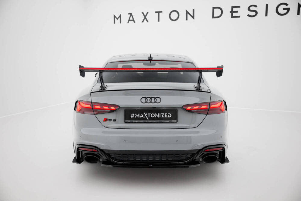 Carbon Spoiler With External Brackets Uprights V.1 + LED Audi A5 / A5 S-Line / S5 / RS5 Coupe F5 / F5 Facelift