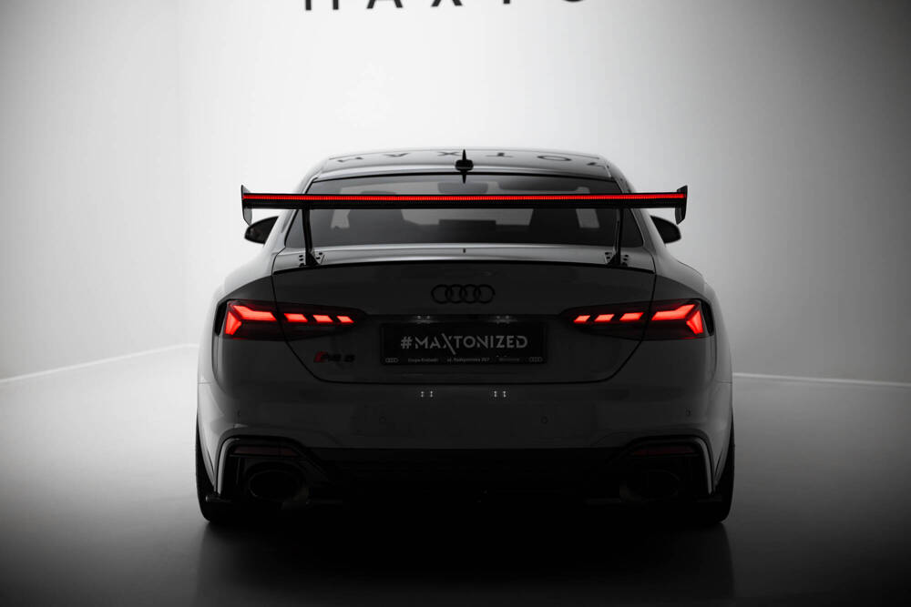 Carbon Spoiler With External Brackets Uprights V.1 + LED Audi A5 / A5 S-Line / S5 / RS5 Coupe F5 / F5 Facelift