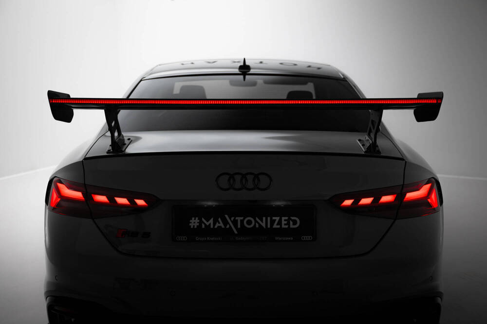 Carbon Spoiler With External Brackets Uprights V.2 + LED Audi A5 / A5 S-Line / S5 / RS5 Coupe F5 / F5 Facelift