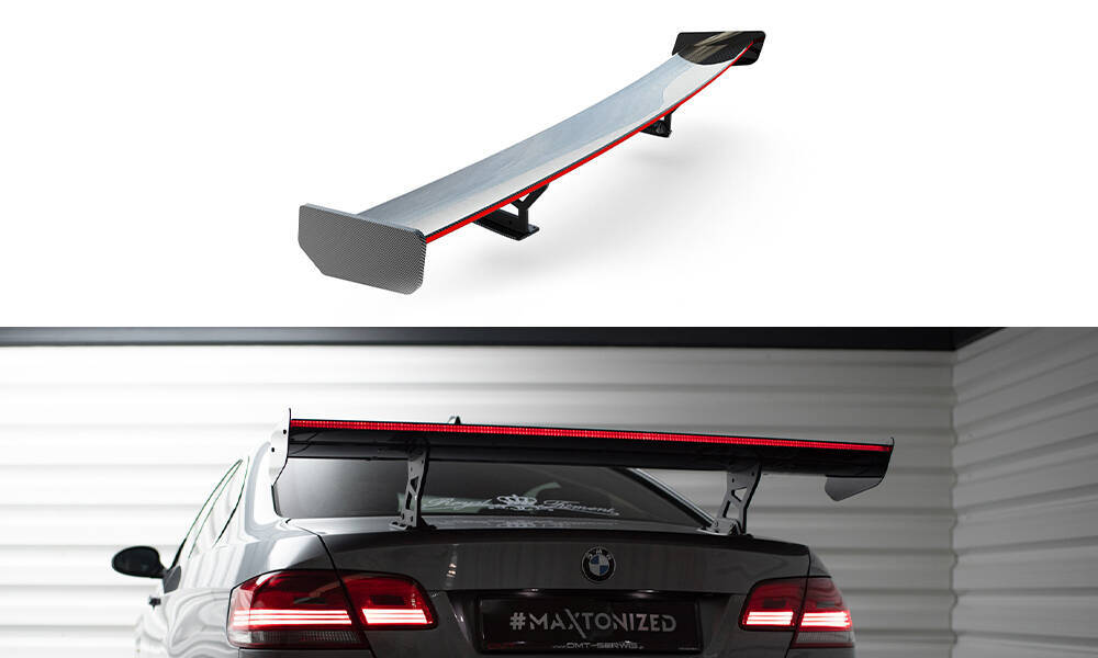 Carbon Spoiler With Internal Brackets Uprights + LED BMW 3 / M3 Coupe E92