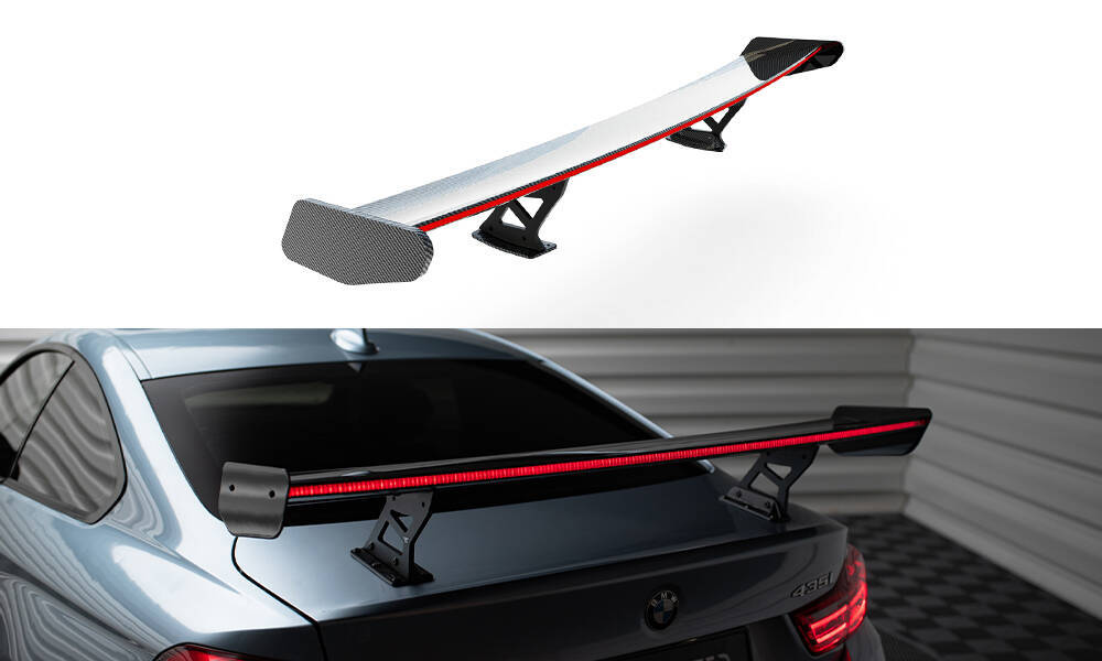 Carbon Spoiler With Internal Brackets Uprights + LED BMW 4 F32 / 4 F32 M-Pack Coupe 