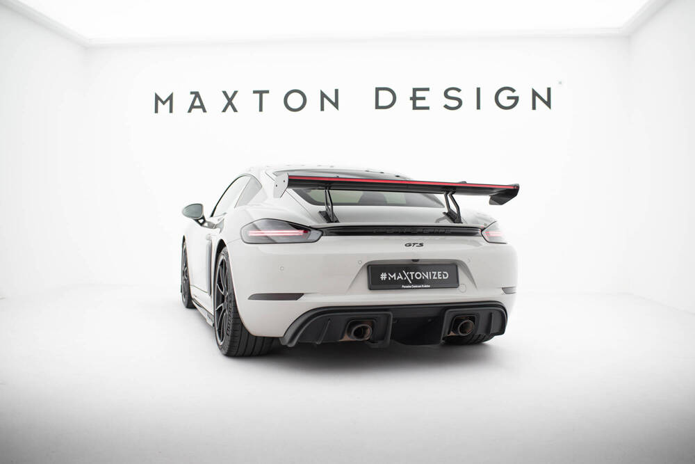 Carbon Spoiler With Upper Swan Mounting V.2 + LED Porsche 718 Cayman 982c