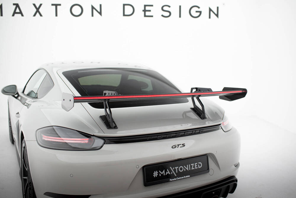 Carbon Spoiler With Upper Swan Mounting V.2 + LED Porsche 718 Cayman 982c