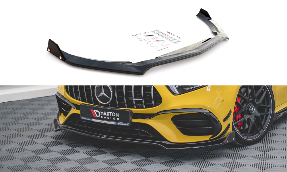 Lame Du Pare-Chocs Avant V.3 + Ailerons Mercedes-AMG A 45 S Aero Pack W177