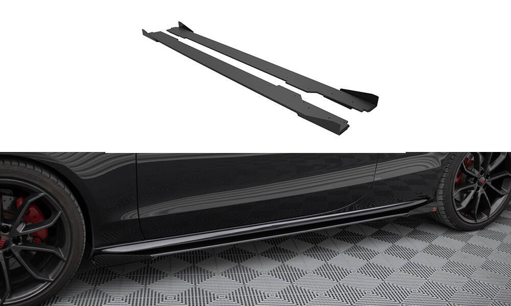 Street Pro Rajouts Des Bas De Caisse + Flaps Audi A5 / A5 S-Line / S5 Coupe / Cabrio 8T / 8T Facelift