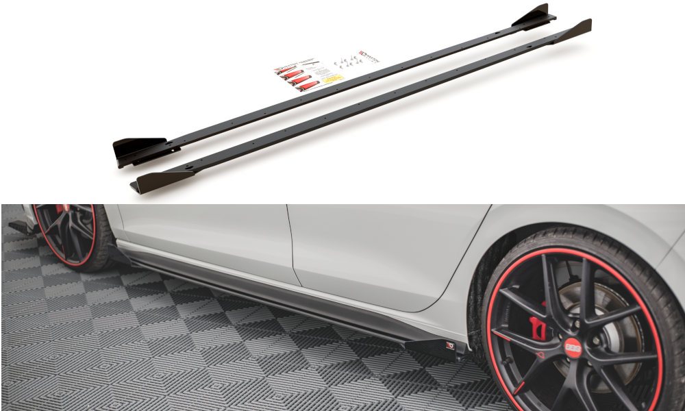 Street Pro Rajouts Des Bas De Caisse + Flaps Volkswagen Golf GTI / GTE / GTI Clubsport / R-Line Mk8