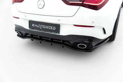 Arriere Splitter (avec une barre verticale) Mercedes-AMG CLA 35  / 45  Coupe / Shooting Brake C118 Facelift / X118 Facelift