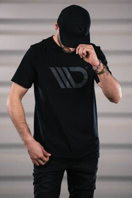 Black T-shirt with gray logo