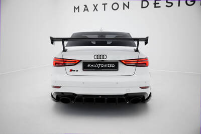 Carbon Spoiler With External Brackets Uprights Audi A3 / A3 S-Line / S3 / RS3 Sedan 8V / 8V Facelift