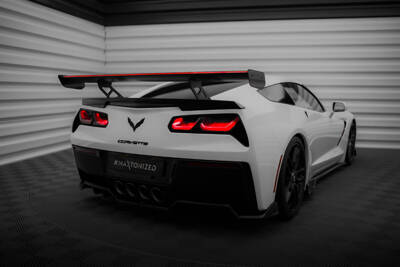 Carbon Spoiler With Internal Brackets Uprights + LED Chevrolet Corvette Stingray / Grand Sport C7