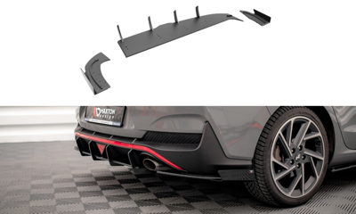 Street Pro Lame Du Pare Chocs Arriere + Flaps Hyundai I30 Fastback N-Line Mk3 Facelift