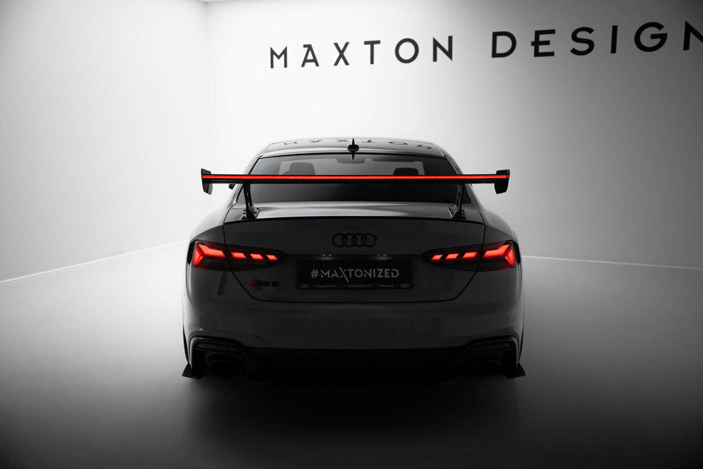 Carbon Spoiler With External Brackets Uprights V.2 + LED Audi A5 / A5 S-Line / S5 / RS5 Coupe F5 / F5 Facelift