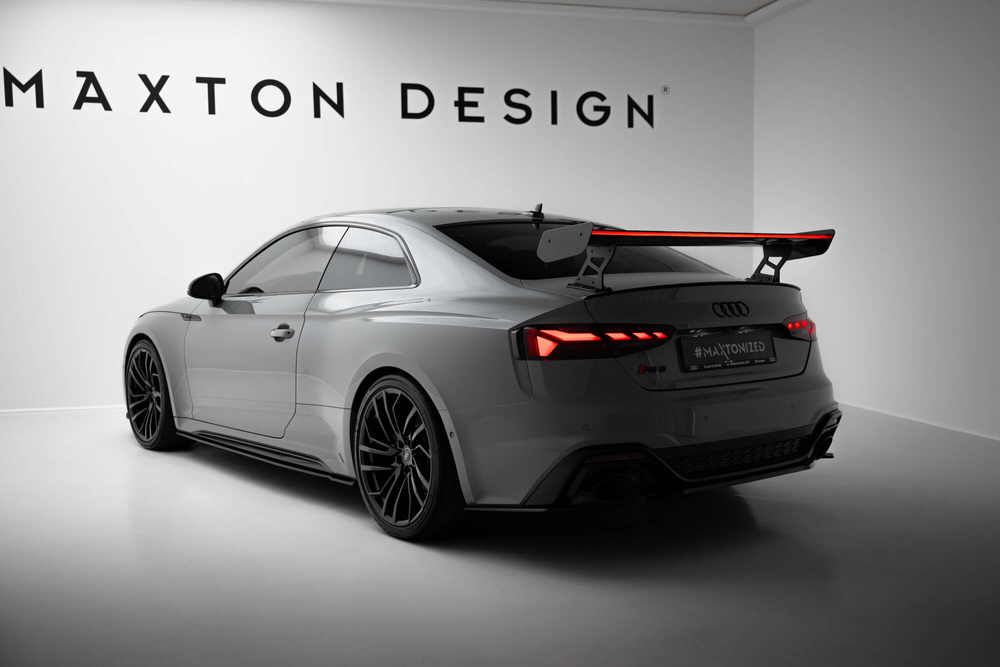 Carbon Spoiler With External Brackets Uprights V.2 + LED Audi A5 / A5 S-Line / S5 / RS5 Coupe F5 / F5 Facelift