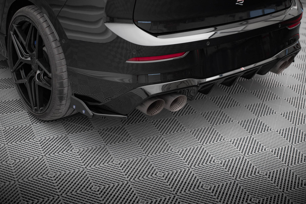 Lames De Pare-Chocs Arrière Latérales V.5 + Flaps Volkswagen Golf R Mk8