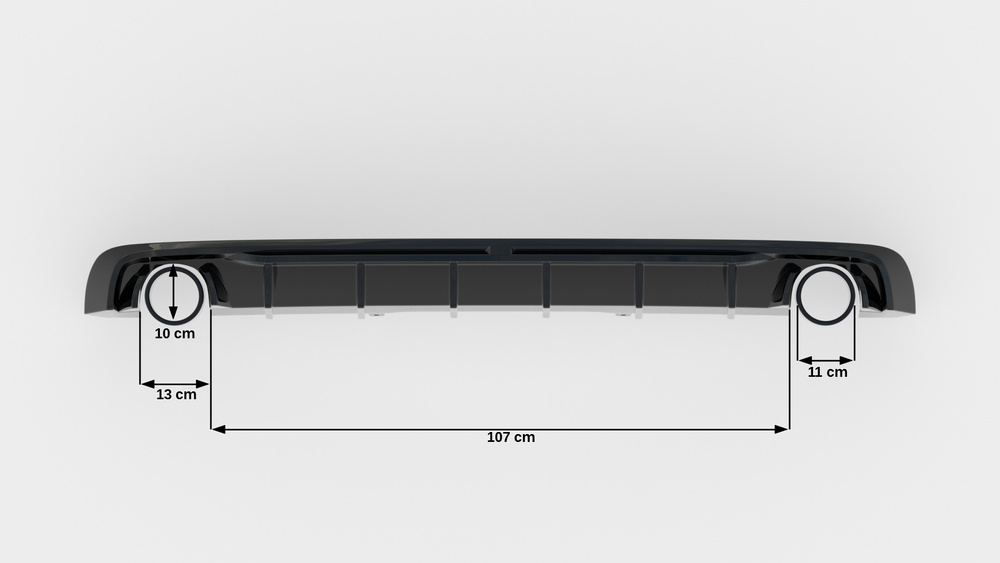 Diffuseur Arrière Complet V.1 Audi A4 S-line B9 (Version avec embouts d'échappement simples des deux côtés)