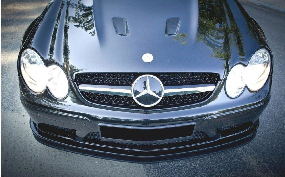 LAME DU PARE-CHOCS AVANT MERCEDES CLK W209 BLACK (SL BLACK SERIES LOOK)