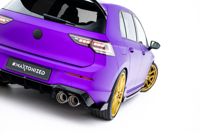 Lames De Pare-Chocs Arrière Latérales V.5 + Flaps Volkswagen Golf R Mk8 Facelift