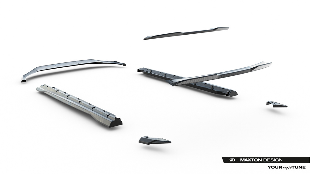 Set of Prepreg Carbon Splitters Audi Q8 S-Line Mk1 Facelift