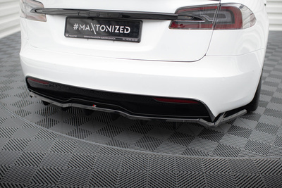 Arriere Splitter (avec une barre verticale) V.2 Tesla Model S Plaid Mk1 Facelift