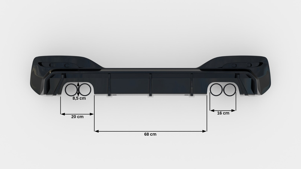 Diffuseur Arrière Complet V.3  BMW 1 M-Pack / M140i F20 Facelift (Version avec double échappement des deux côtés)