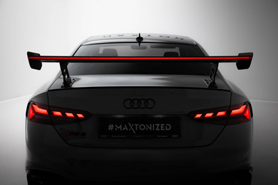 Carbon Spoiler With External Brackets Uprights V.2 + LED Audi A5 / A5 S-Line / S5 / RS5 Coupe F5 / F5 Facelift