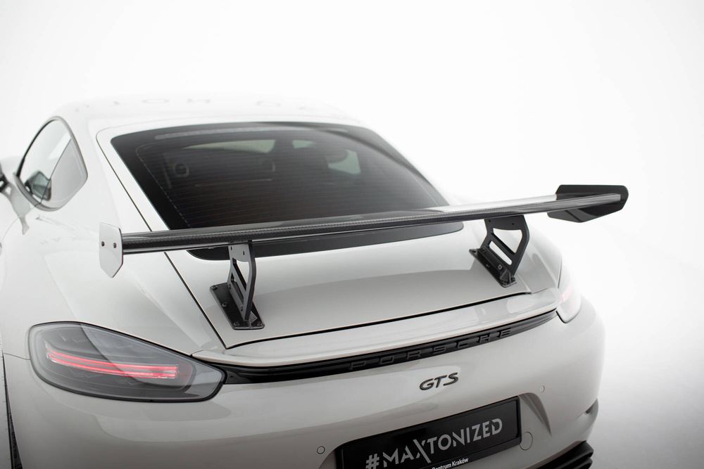 Carbon Spoiler With Internal Brackets Uprights V.2 Porsche 718 Cayman 982c