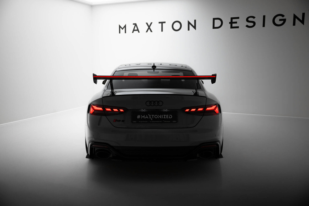 Carbon Spoiler With External Brackets Uprights V.1 + LED Audi A5 / A5 S-Line / S5 / RS5 Coupe F5 / F5 Facelift