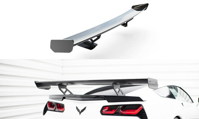 Carbon Spoiler With Internal Brackets Uprights Chevrolet Corvette Stingray / Grand Sport C7