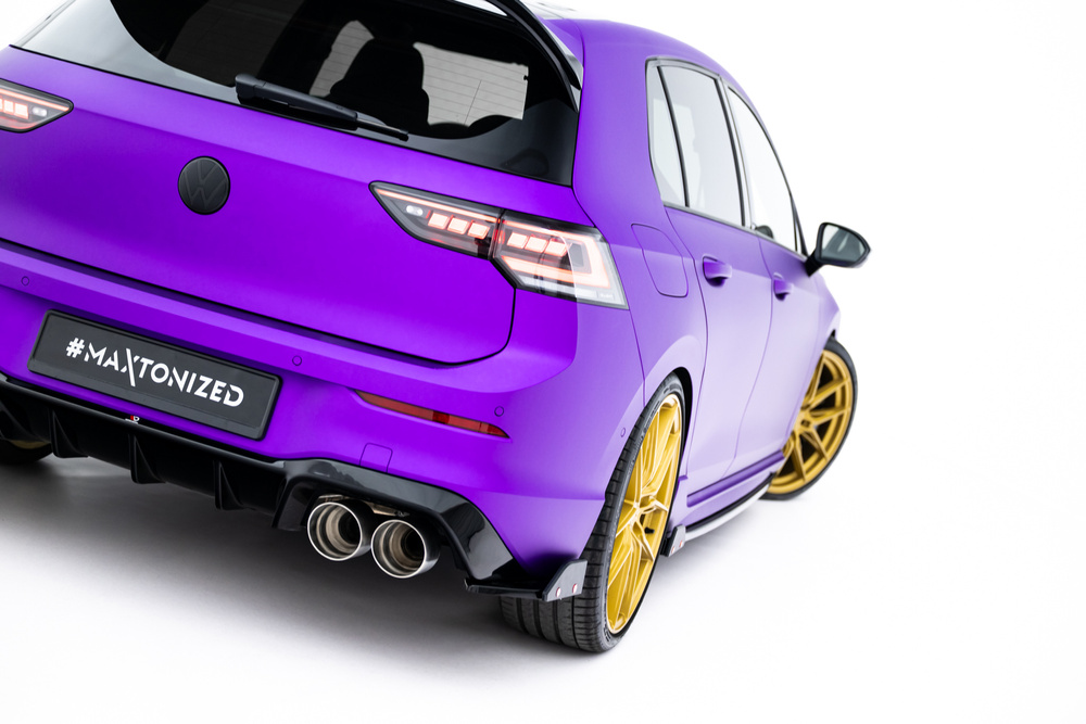 Lames De Pare-Chocs Arrière Latérales V.5 + Flaps Volkswagen Golf R Mk8 Facelift
