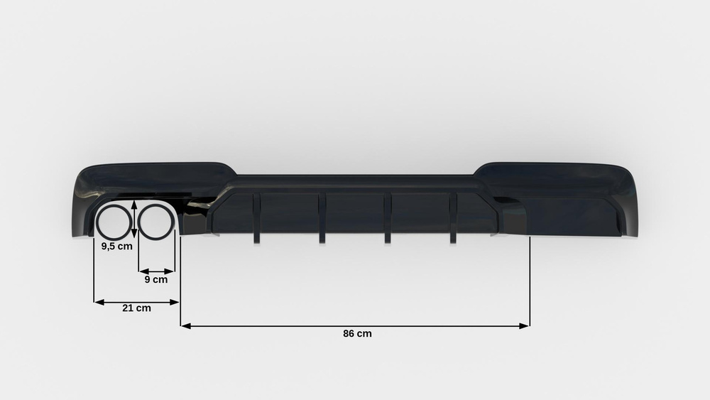 Diffuseur Arrière Complet V.2 BMW 5 M-Pack F10 / F11 ((Version avec double échappement d'un côté)