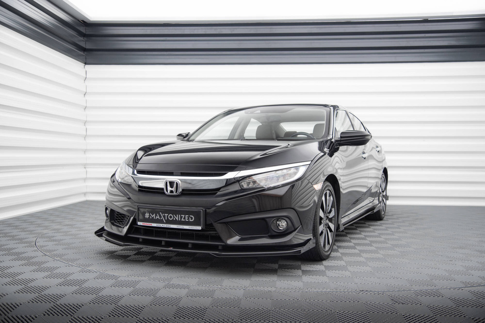 Street Pro Lame Du Pare-Chocs Avant  + Flaps Honda Civic Sedan Mk10