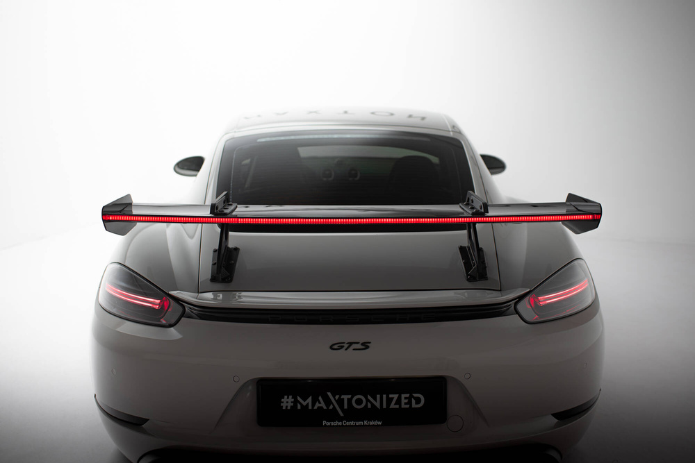 Carbon Spoiler With Upper Swan Mounting V.1 + LED Porsche 718 Cayman 982c