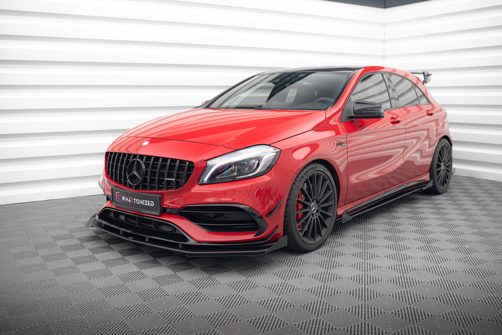 Street Pro Lame Du Pare-Chocs Avant  + Flaps Mercedes-Benz A 45 AMG Aero W176 Facelift