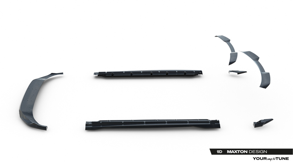 Set of Prepreg Carbon Splitters Audi Q8 S-Line Mk1 Facelift