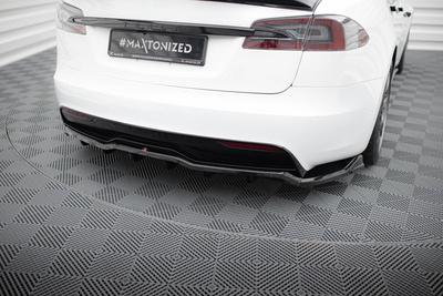 Arriere Splitter (avec une barre verticale) V.1 Tesla Model S Plaid Mk1 Facelift