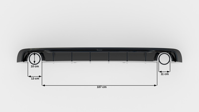 Diffuseur Arrière Complet V.1 Audi A4 S-line B9 (Version avec embouts d'échappement simples des deux côtés)