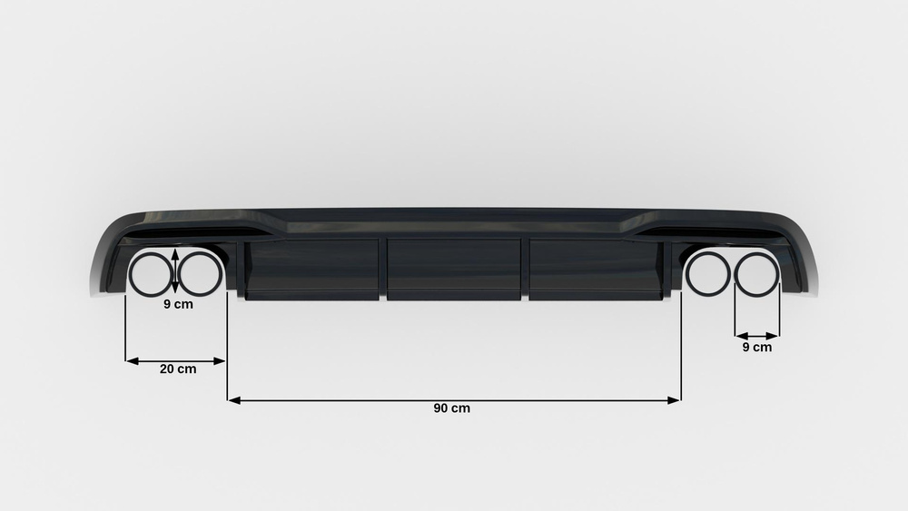 Diffuseur Arrière Complet Audi A5 Sportback 8T Facelift (Version avec double échappement des deux côtés)