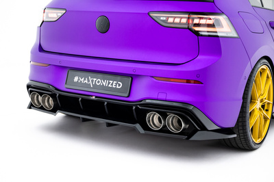 Arriere Splitter (avec une barre verticale) V.2 Volkswagen Golf R Hatchback Mk8 / Mk8 Facelift