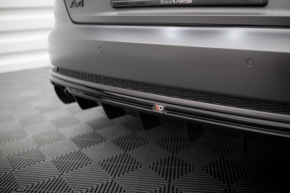 Diffuseur Arrière Complet V.1 Audi A4 S-line B9 (Version avec embouts d'échappement simples d'un côté)