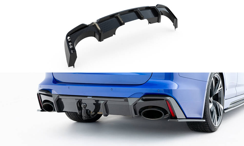 Fibre de Carbone Diffuseur Arrière Audi RS6 C8  (version with towbar)