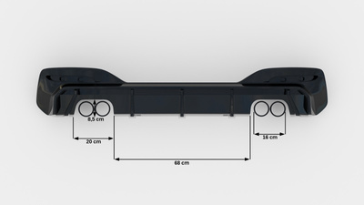 Diffuseur Arrière Complet V.3  BMW 1 M-Pack / M140i F20 Facelift (Version avec double échappement des deux côtés)