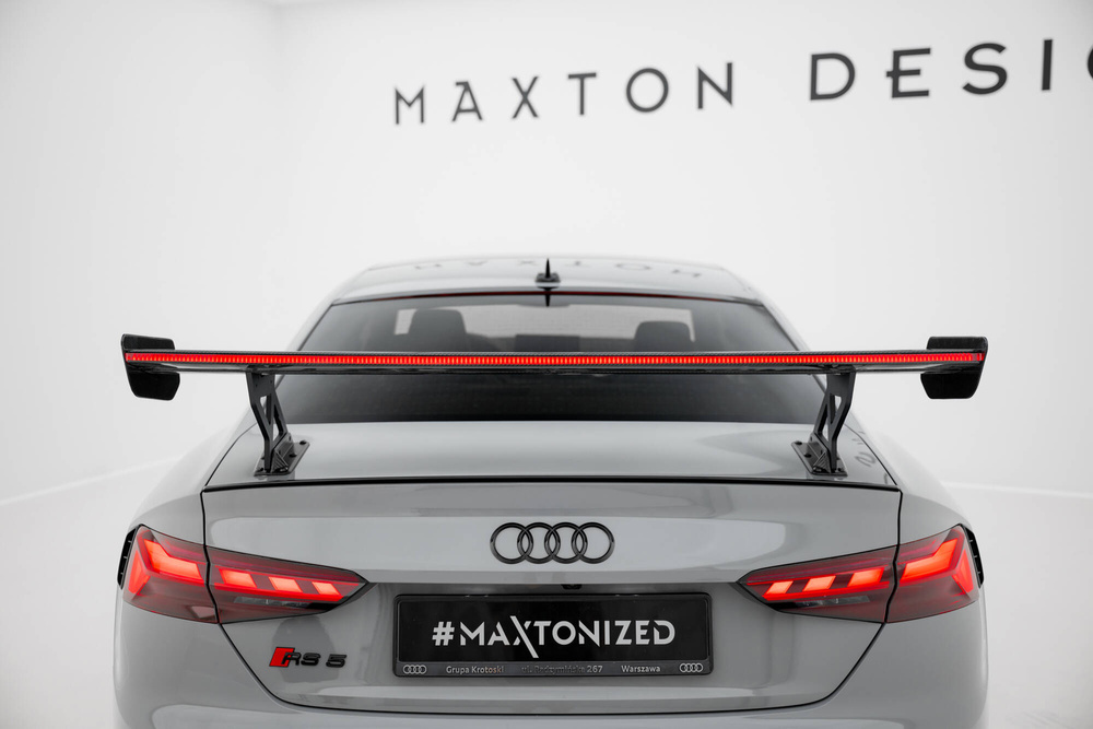 Carbon Spoiler With External Brackets Uprights V.1 + LED Audi A5 / A5 S-Line / S5 / RS5 Coupe F5 / F5 Facelift