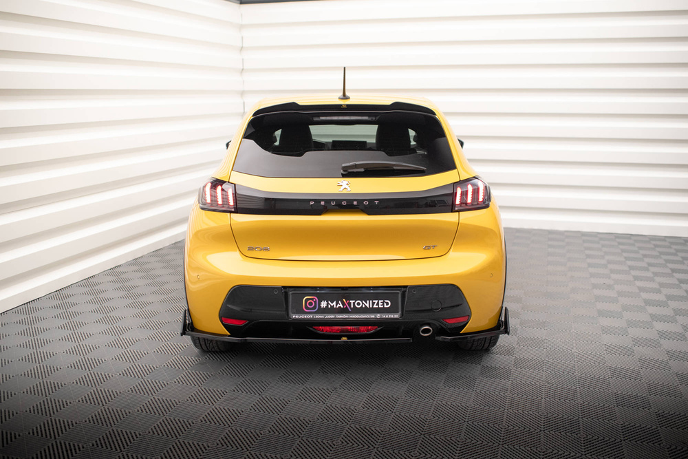Lames De Pare-Chocs Arrière Latérales V.1 + Ailerons Peugeot 208 GT Mk2